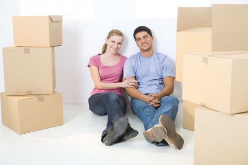 Removal van ready for a local move in Purley