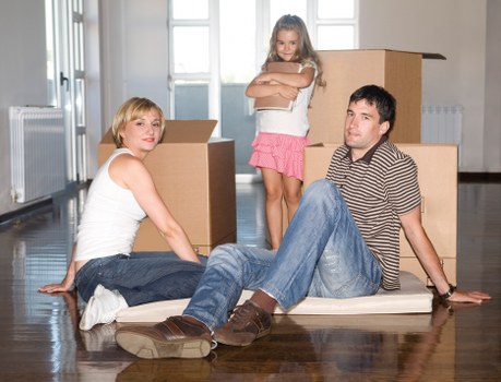 Boxes and household items prepared for a house move